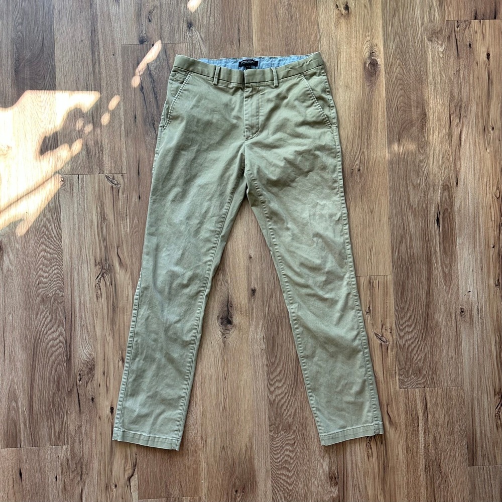 Banana Republic Kentfield Pant Mens 32x34 Olive Green Khaki Chino Straight Leg
